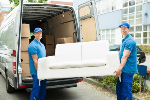 Removal truck ready for a Barbican house move