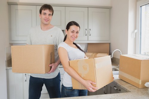 Careful loading of household items for a Barbican house move